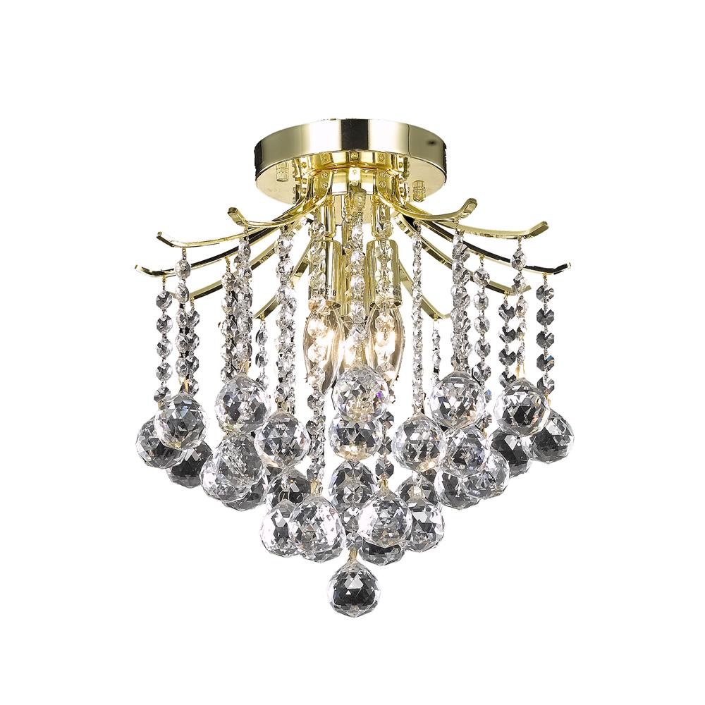 Living District by Elegant Lighting LD8200F12G Amelia Collection Flush Mount D12in H12in Lt:3 Gold Finish